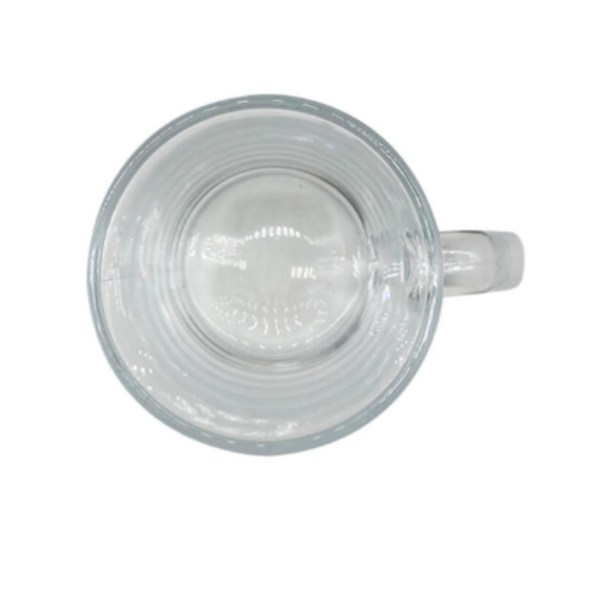 Custom 11oz Glass Transparent Sublimation Mug Top View